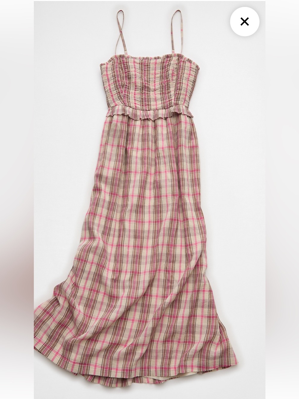 NWOT American Eagle / Pink Plaid Midi Dress